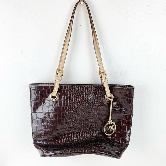 Michael Kors Handbags - Michael Kors Patent Leather Crocodile Texture Tote